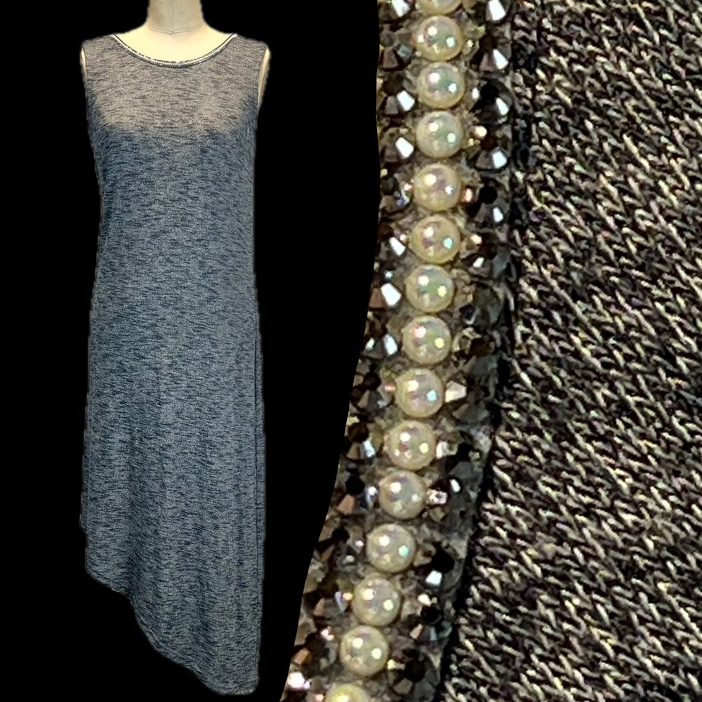 Juicy Couture asymmetrical knit dress‎ rhinestone bead stretchy sleeveless y2k
